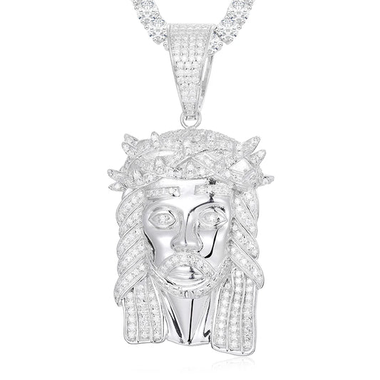 Iced Out Jesus Head Pendant for Men