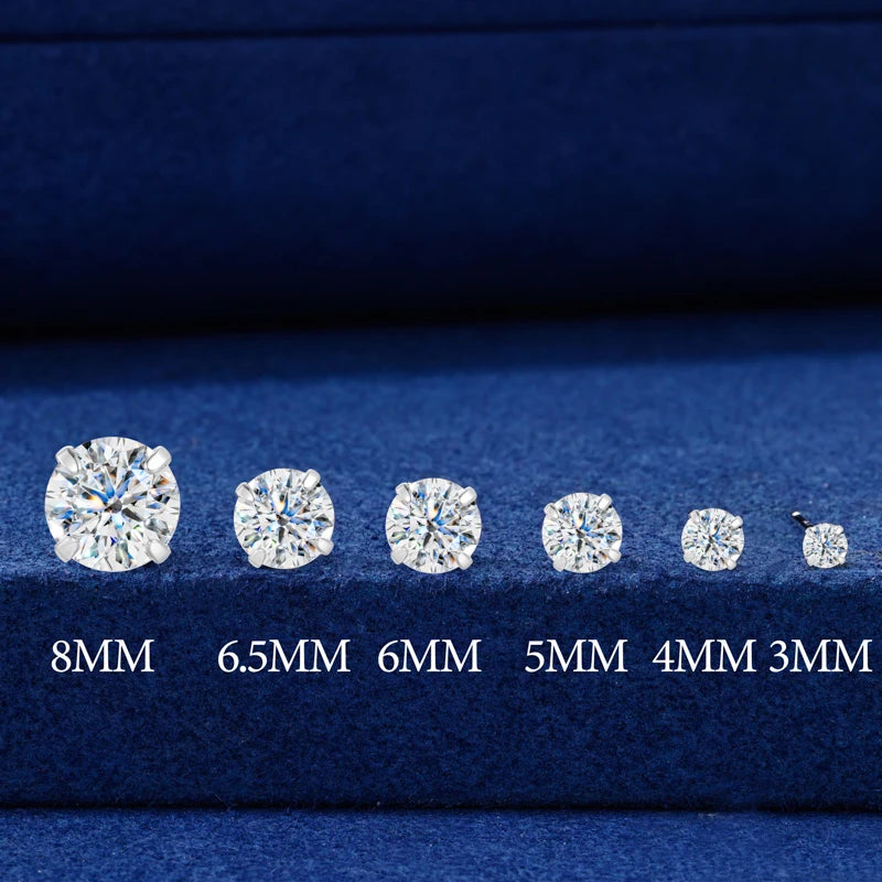 Round Cut Moissanite Stud Earrings, image 5