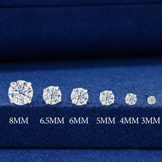 Round Cut Moissanite Stud Earrings, image 5