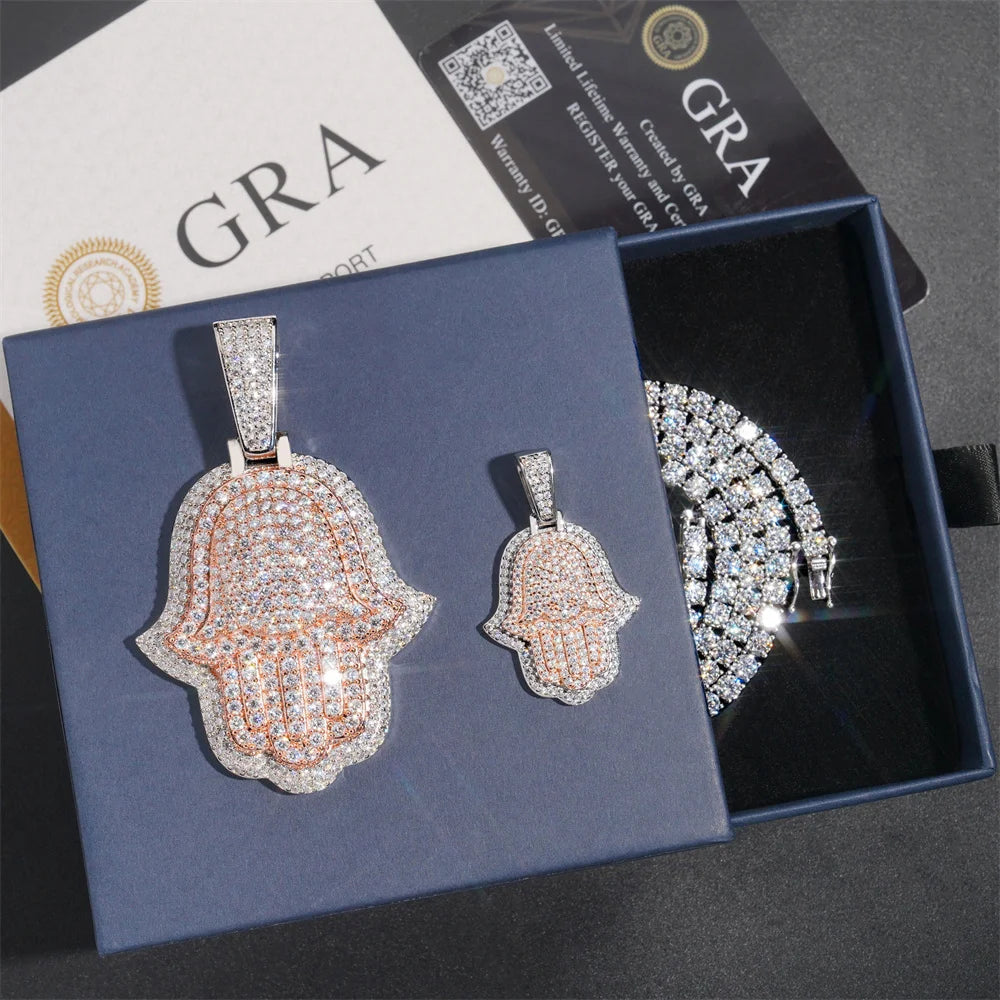 Hamsa Hand Pendant Necklace for Men, image 4