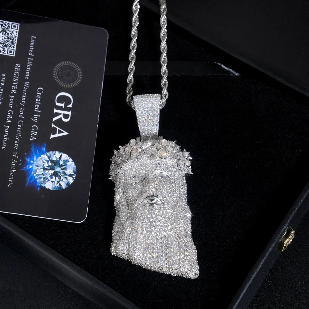 Iced Out Jesus Pendant Necklace for Men, image 2