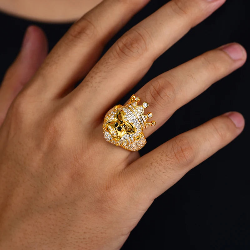 Iced Out Moissanite Gorilla Signet Ring for Men, image 7