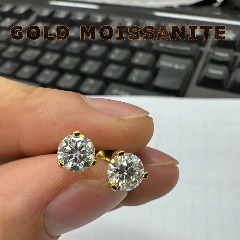 Moissanite Three Claw Cluster Stud Earrings, image 7