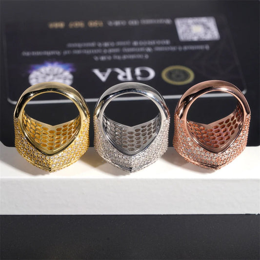 Iced Out Pave Heart Ring for Men, image 5