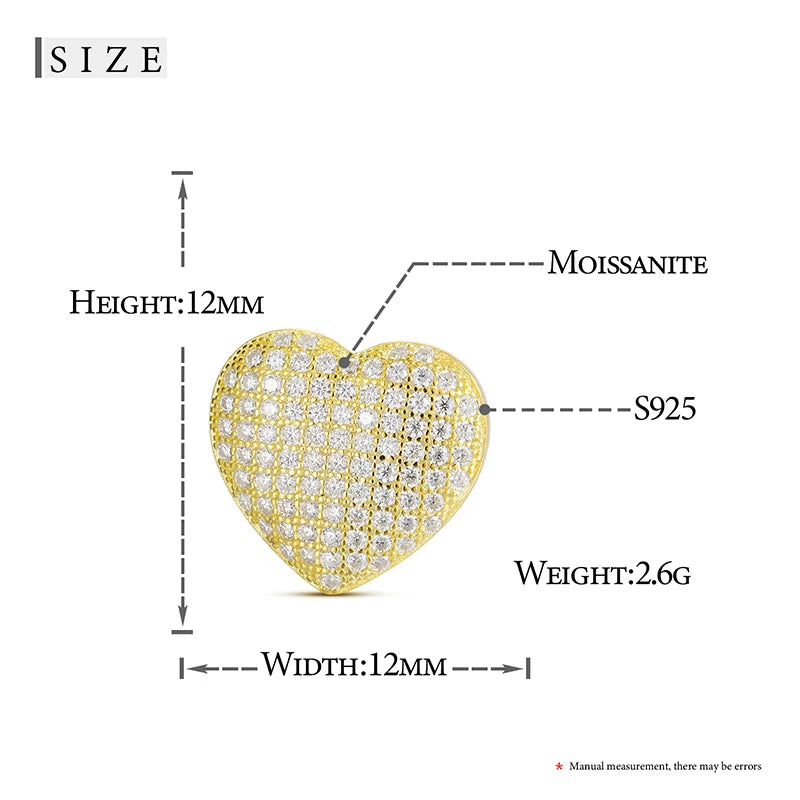 Pave Heart Stud Earrings, image 4