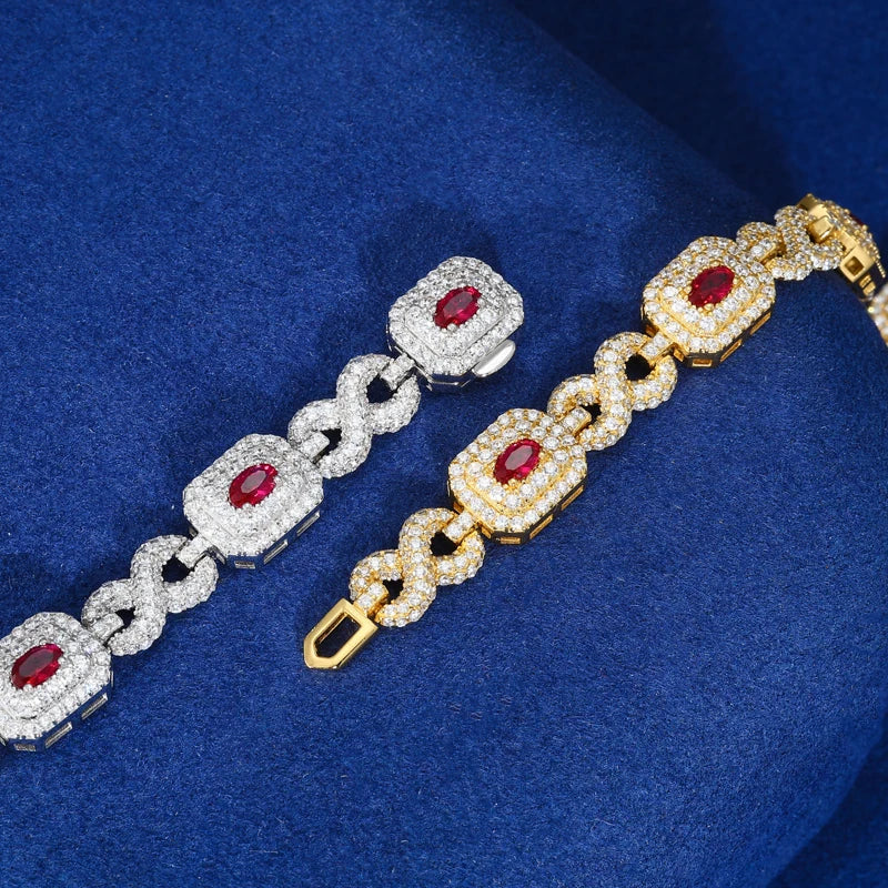 Iced Out Sugar Cube Link Bracelet for Men, image 4