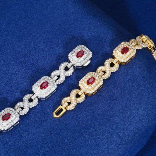 Iced Out Sugar Cube Link Bracelet for Men, image 4