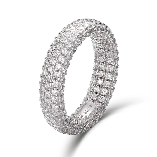 Wide Pave Band Ring for Men and Women