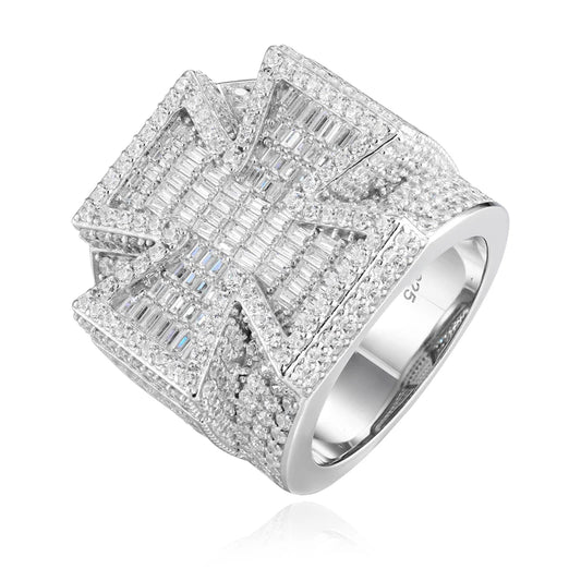 Iced Out Cross Ring for Men