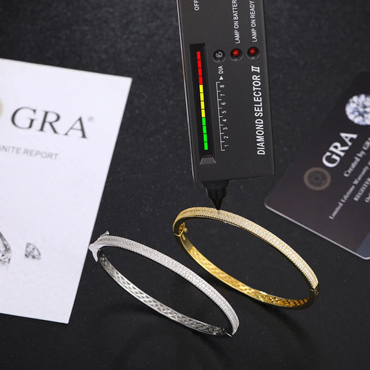 4mm 3-Row Moissanite Micro Pave Bangle for Men, image 3