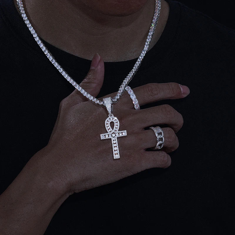 Iced Out Ankh Pendant for Men, image 5