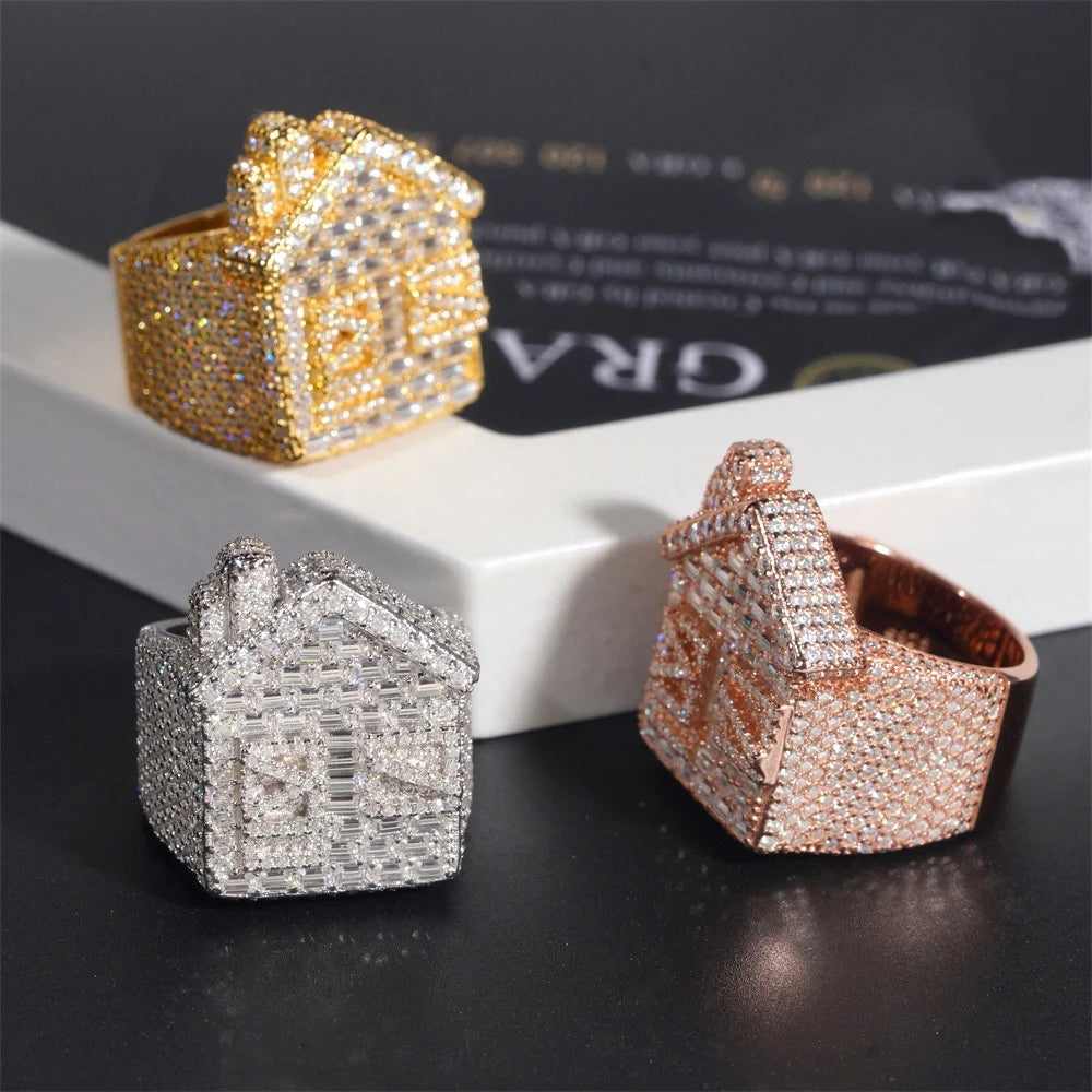 Iced Out Baguette Signet Ring for Men, image 6