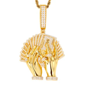Iced Out Money Pendant Necklace for Men