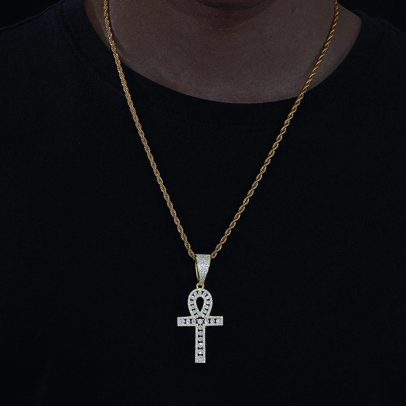 Iced Out Ankh Pendant for Men, image 6