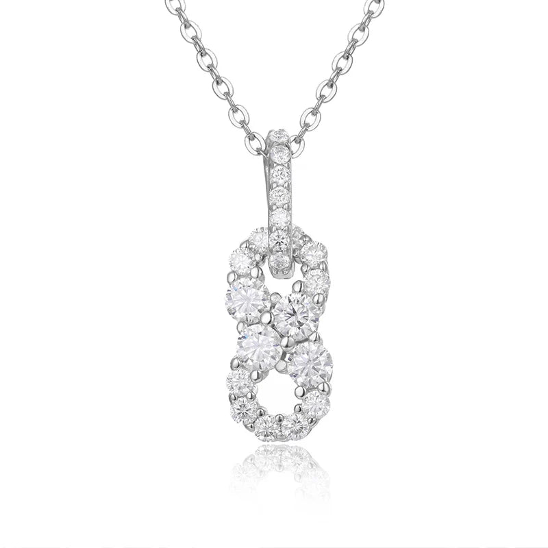 Moissanite Figure Eight Pendant Necklace, image 6