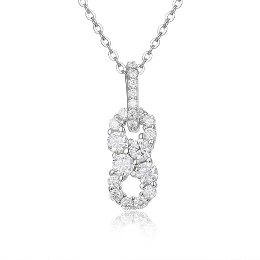 Moissanite Figure Eight Pendant Necklace, image 6