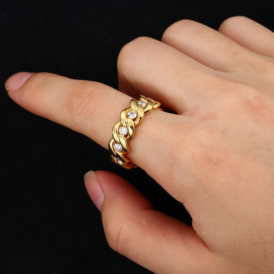 Iced Out Cuban Link Ring for Men, image 5