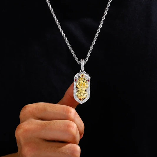 Iced Out Evil Eye Pendant Necklace for Men, image 6