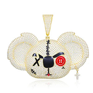 Iced Out Moissanite Cartoon Bear Pendant for Men, image 7