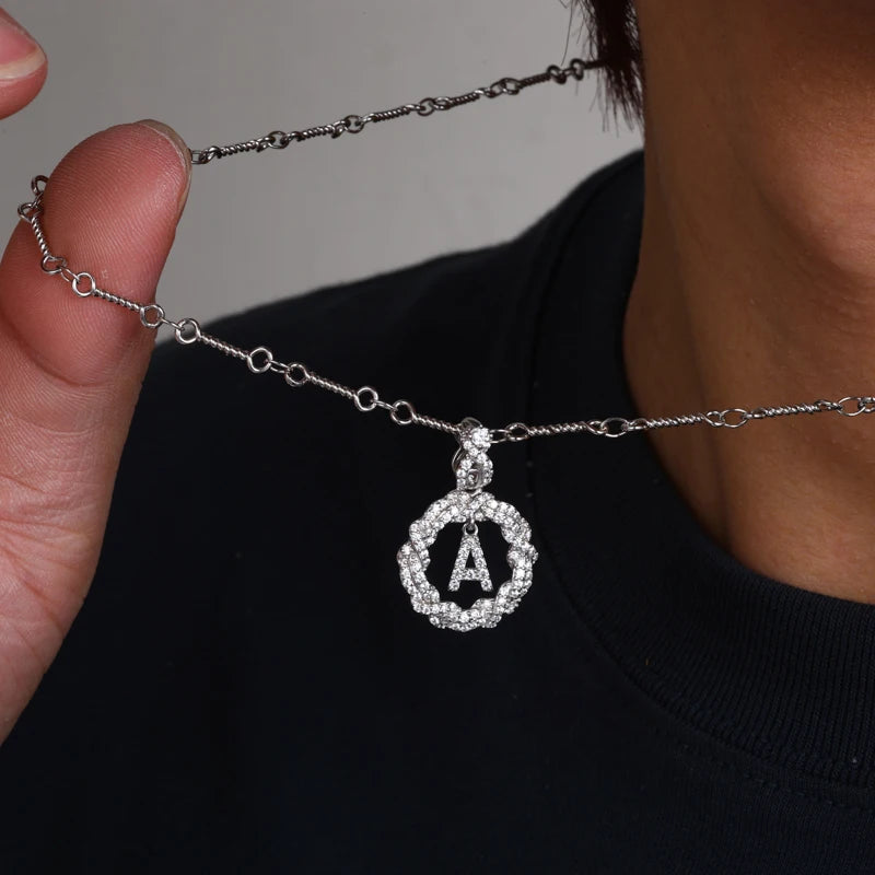 Iced Out Initial A Pendant Necklace, image 7