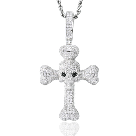 Iced Out Moissanite Cross Pendant for Men