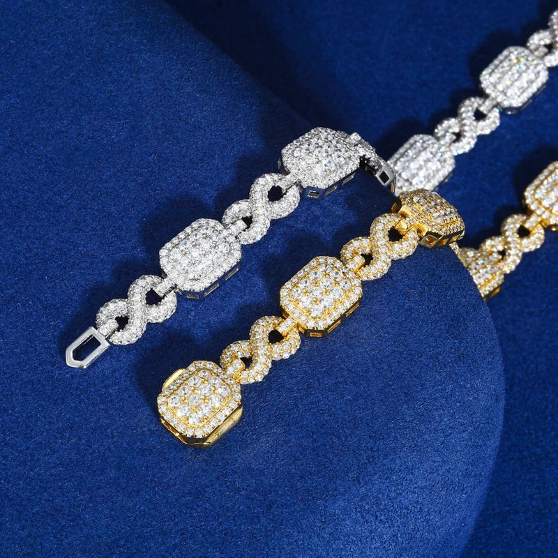 Iced Out Sugar Cube Link Bracelet, image 5