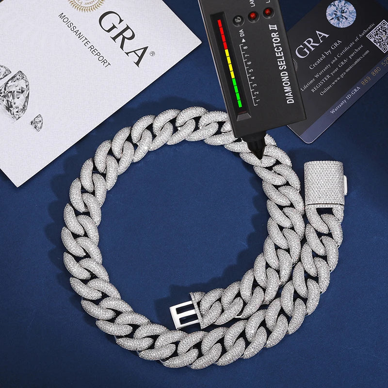 Iced Out Baguette Cuban Link Chain for Men, image 9