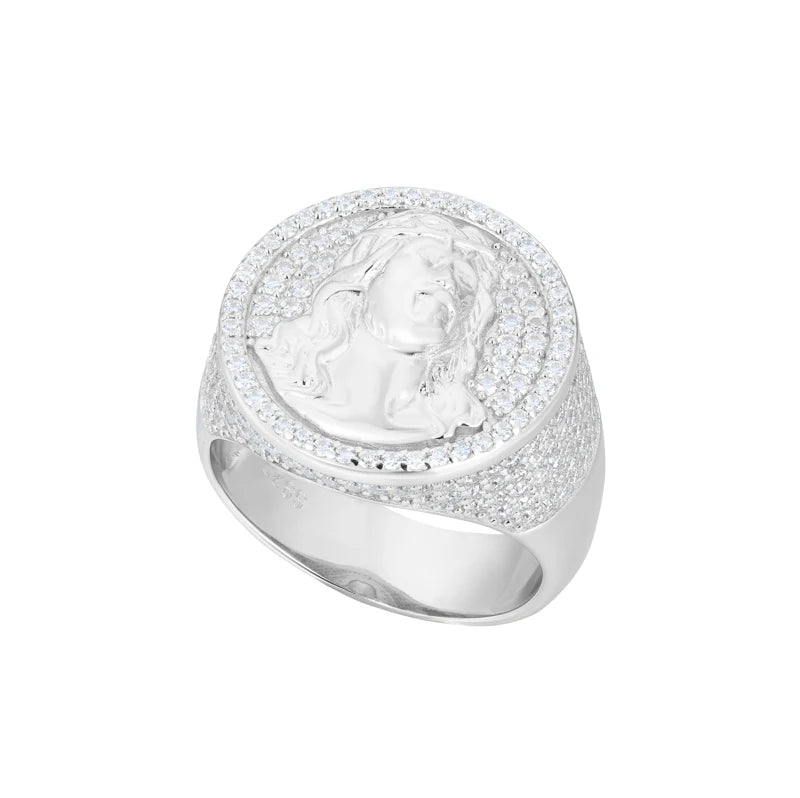Iced Out Moissanite Animal Signet Ring for Men, image 14