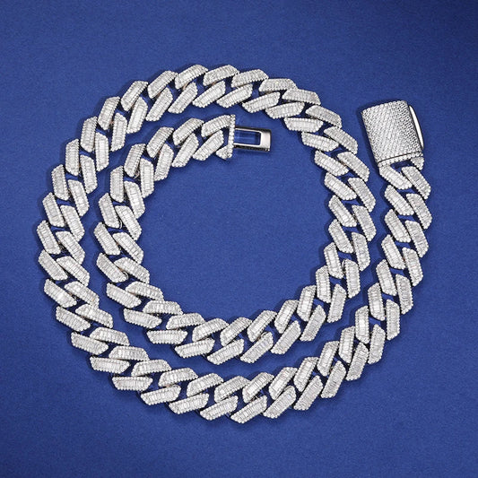Iced Out Baguette Cuban Link Bracelet or Necklace for Men