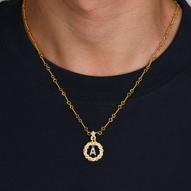 Iced Out Initial A Pendant Necklace, image 6