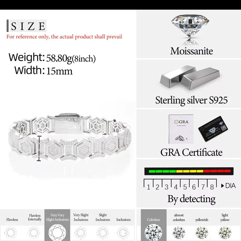 Hexagon Link Bracelet for Men, image 9