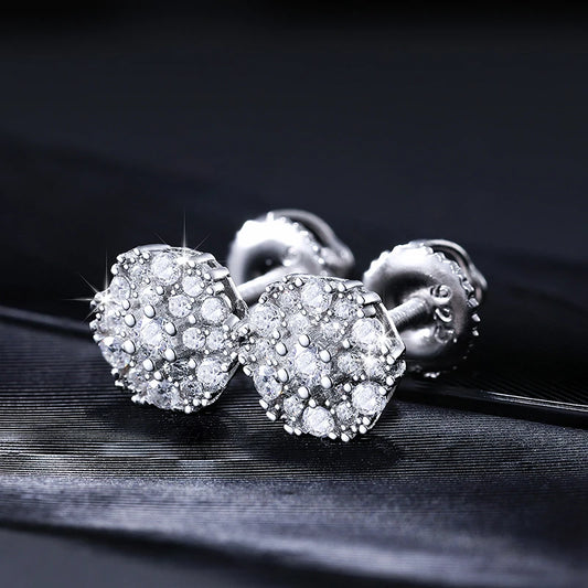 Moissanite Cluster Stud Earrings