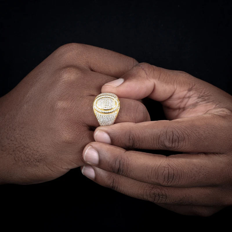 Iced Out Cross Signet Ring for Men, image 7