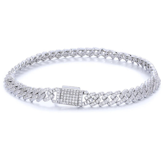 6mm Moissanite Cuban Link Bracelet or Necklace, image 2