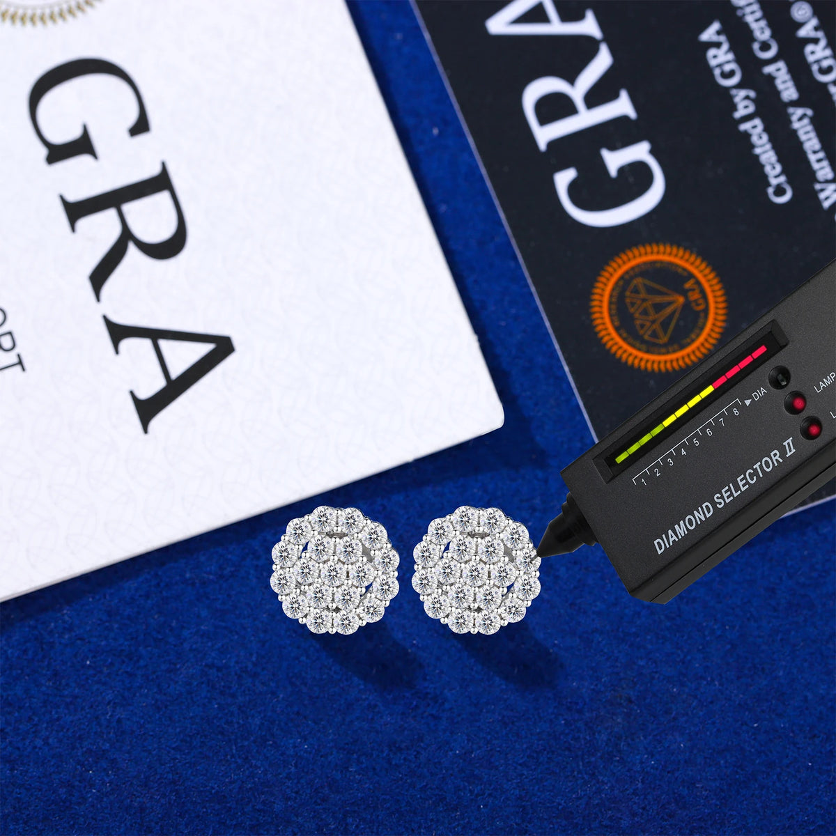 Iced Out Moissanite Cluster Stud Earrings for Men, image 5