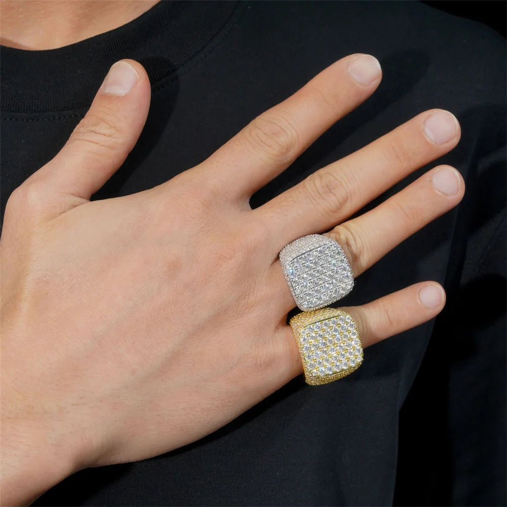 Iced Out Cross Signet Ring for Men, image 3