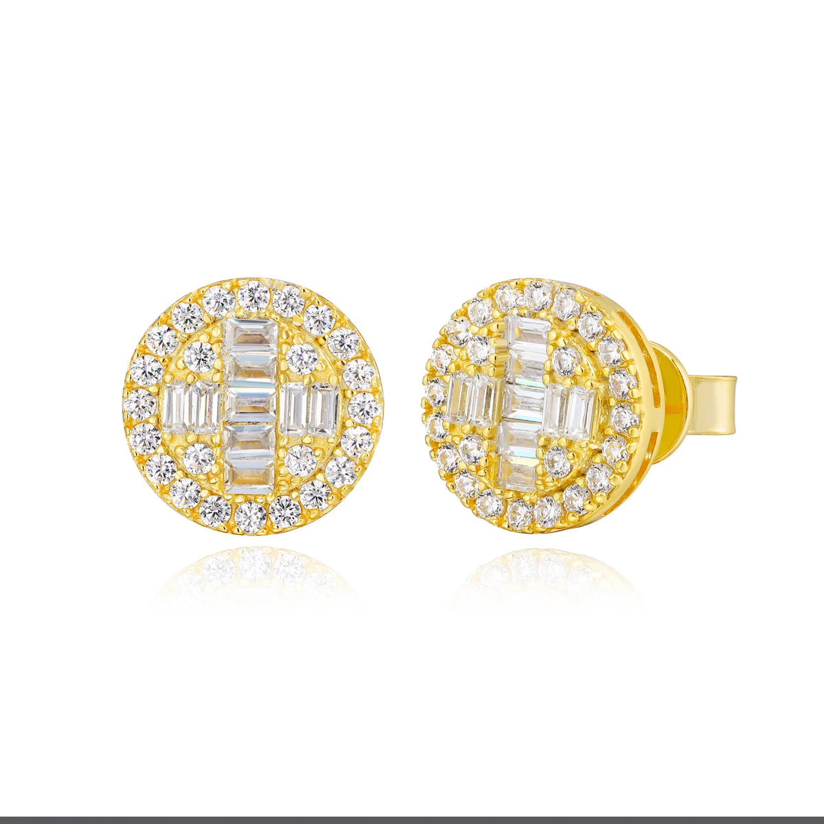 Iced Out Cross Stud Earrings for Men, image 9