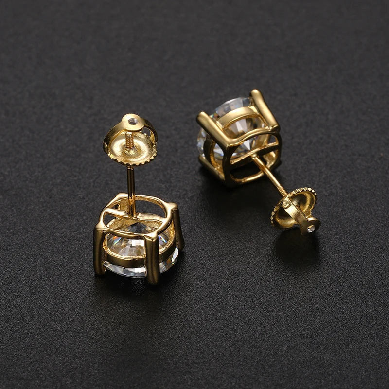 9mm 3ct Round Cut Moissanite Stud Earrings, image 7