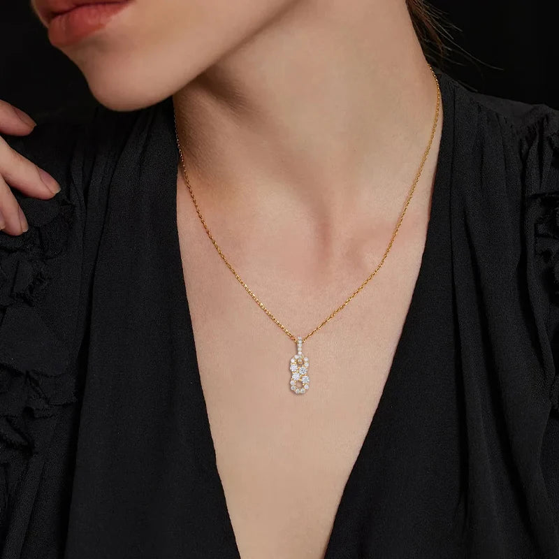 Moissanite Figure Eight Pendant Necklace, image 4