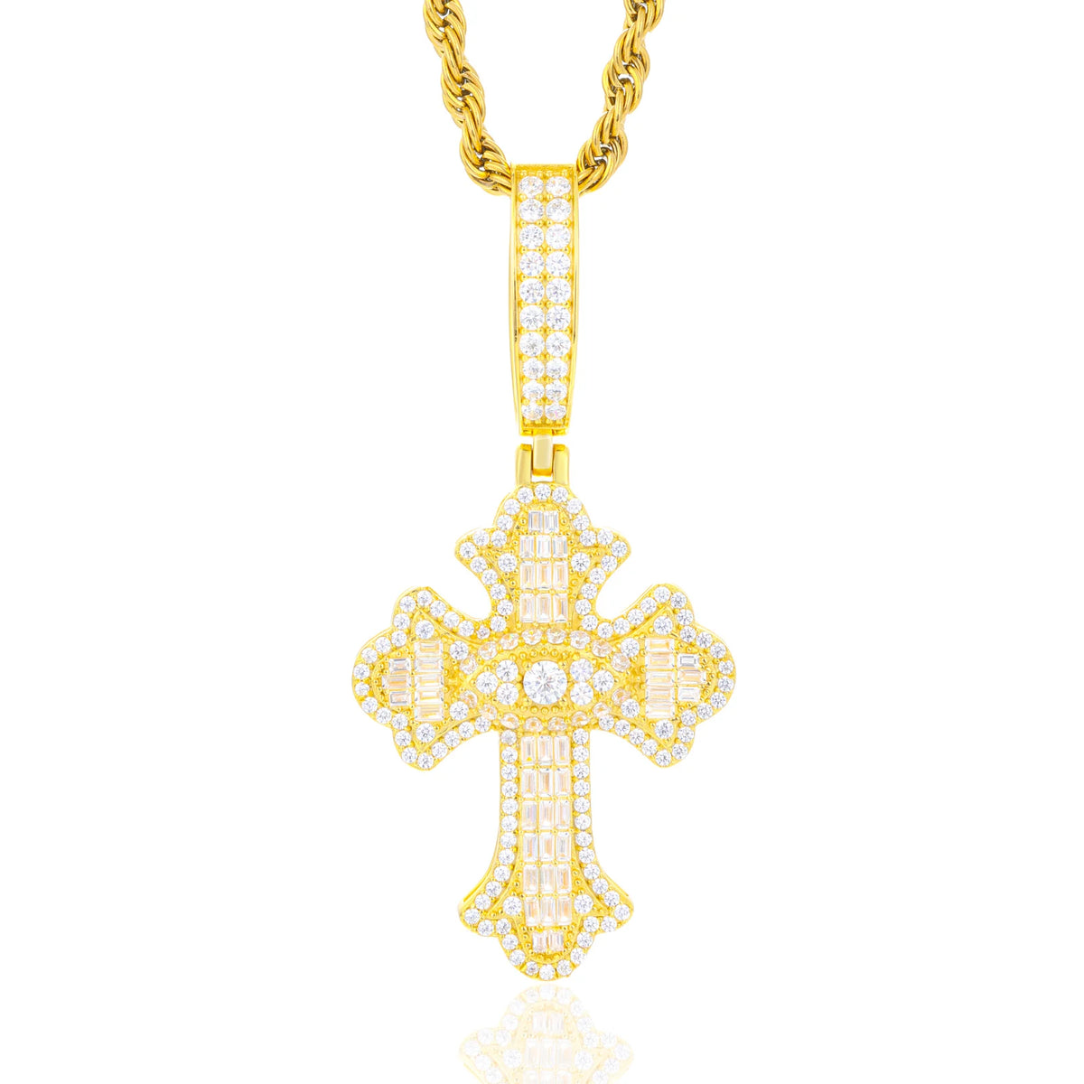 Iced Out Moissanite Cross Pendant for Men, image 10