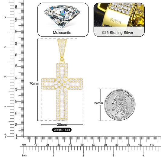 Iced Out Cross Pendant for Men, image 4