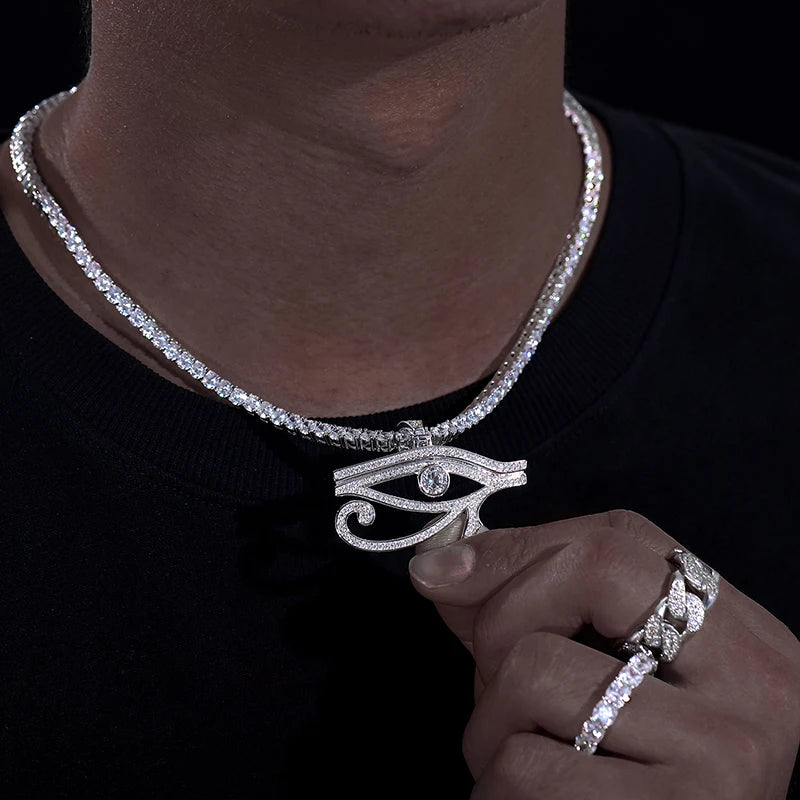 Moissanite Eye of Horus Pendant for Men, image 6