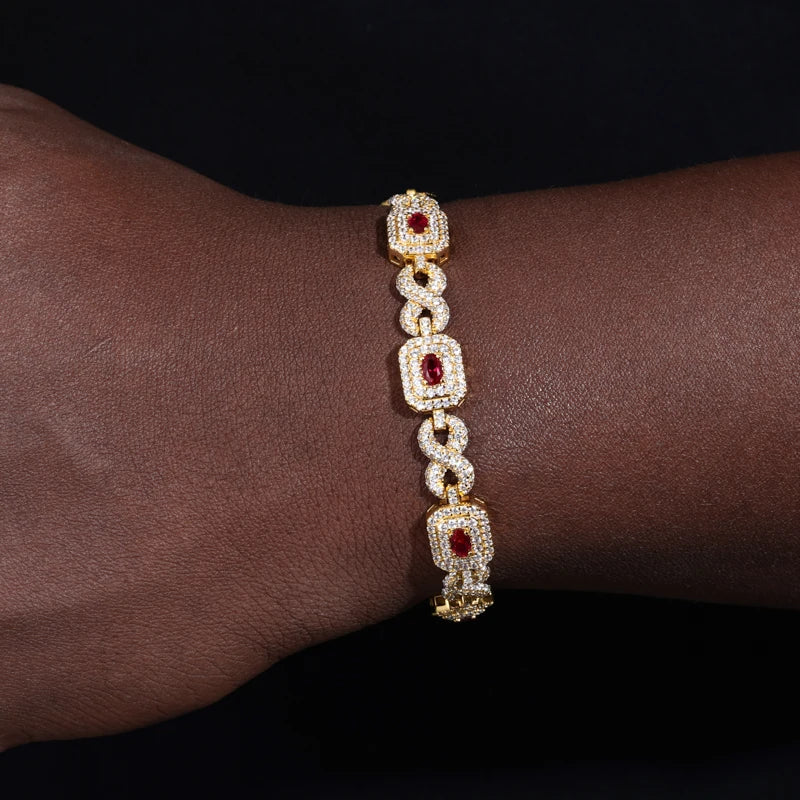 Iced Out Sugar Cube Link Bracelet for Men, image 5
