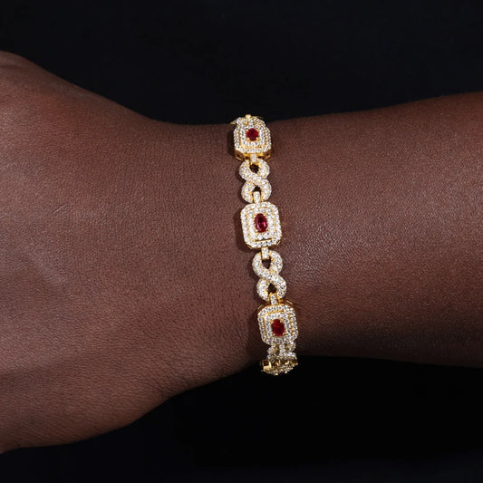 Iced Out Sugar Cube Link Bracelet for Men, image 5