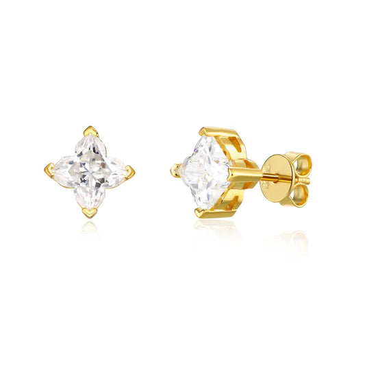 1ct Lily Cut Moissanite Stud Earrings, image 2