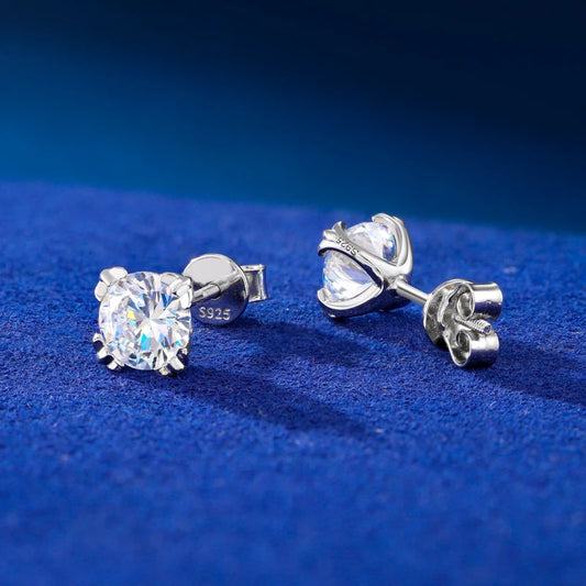 Iced Out Moissanite Iris Prong Stud Earrings for Men, image 6