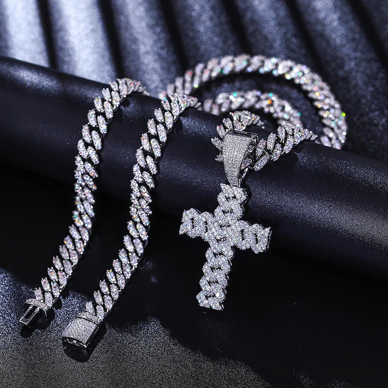 Iced Out Cross Pendant Necklace for Men, image 5