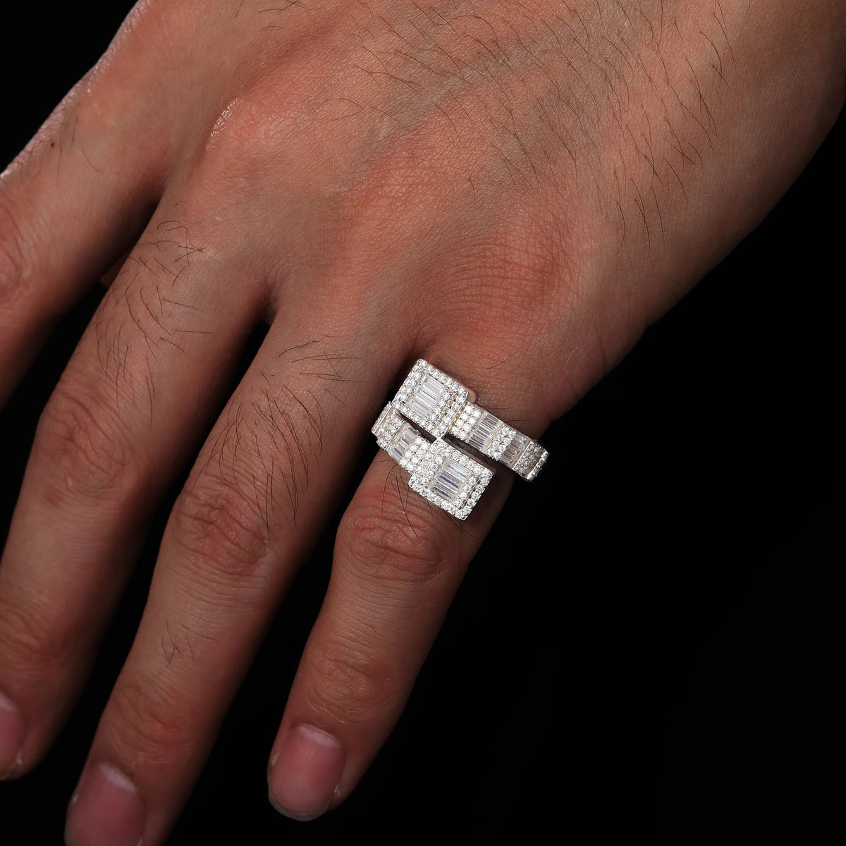 Iced Out Moissanite Rings for Men, image 7
