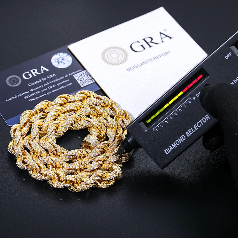 Iced Out Twist Rope Necklace or Bracelet for Men, image 2