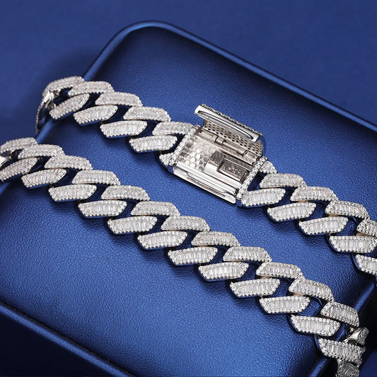 Iced Out Baguette Cuban Link Bracelet or Necklace for Men, image 4